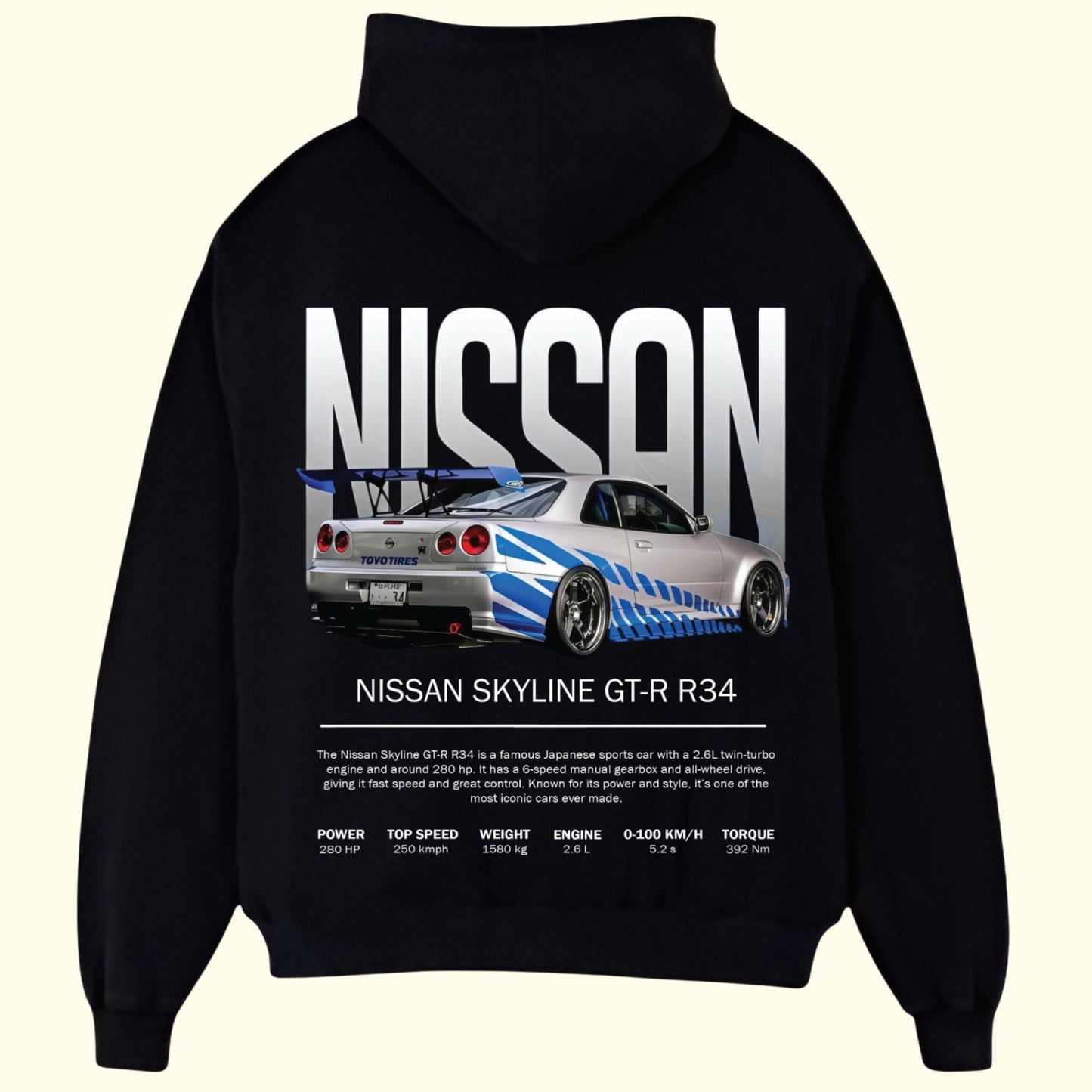 Nissan GT-R R34 Skyline Hoodie